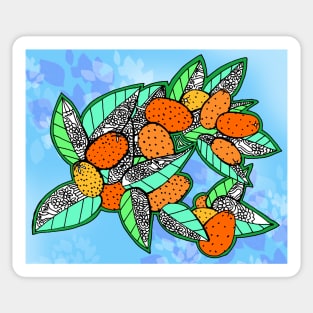 Juicy Ripe California Kumquats on Blue Sky Sticker